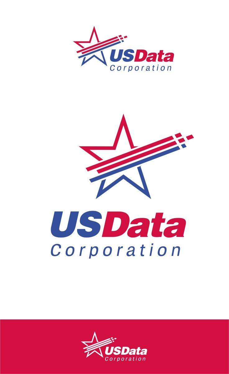 Red White Blue USA Company Logo - Upmarket, Modern, It Company Logo Design for US Data Corporation