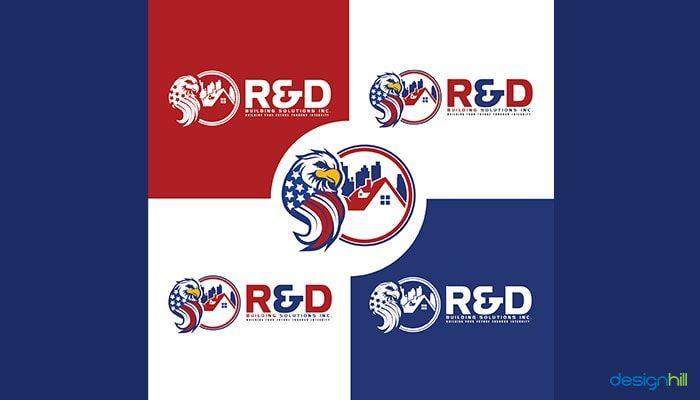 Red White Blue USA Company Logo - Memorable And Inspiring Construction Logos