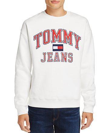 Denim and White Logo - Tommy Hilfiger Tommy Jeans 90's White Flag Logo Crewneck Sweatshirt ...