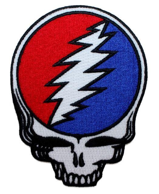 Skull Grateful Dead Logo - Grateful Dead Steal Your Face Skull Band Logo Embroidered Iron on ...