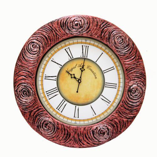 Multi Colored Round Company Logo - Multi Color Wood Red Round Clock, Rs 900 /piece, AMI Yugal Private ...