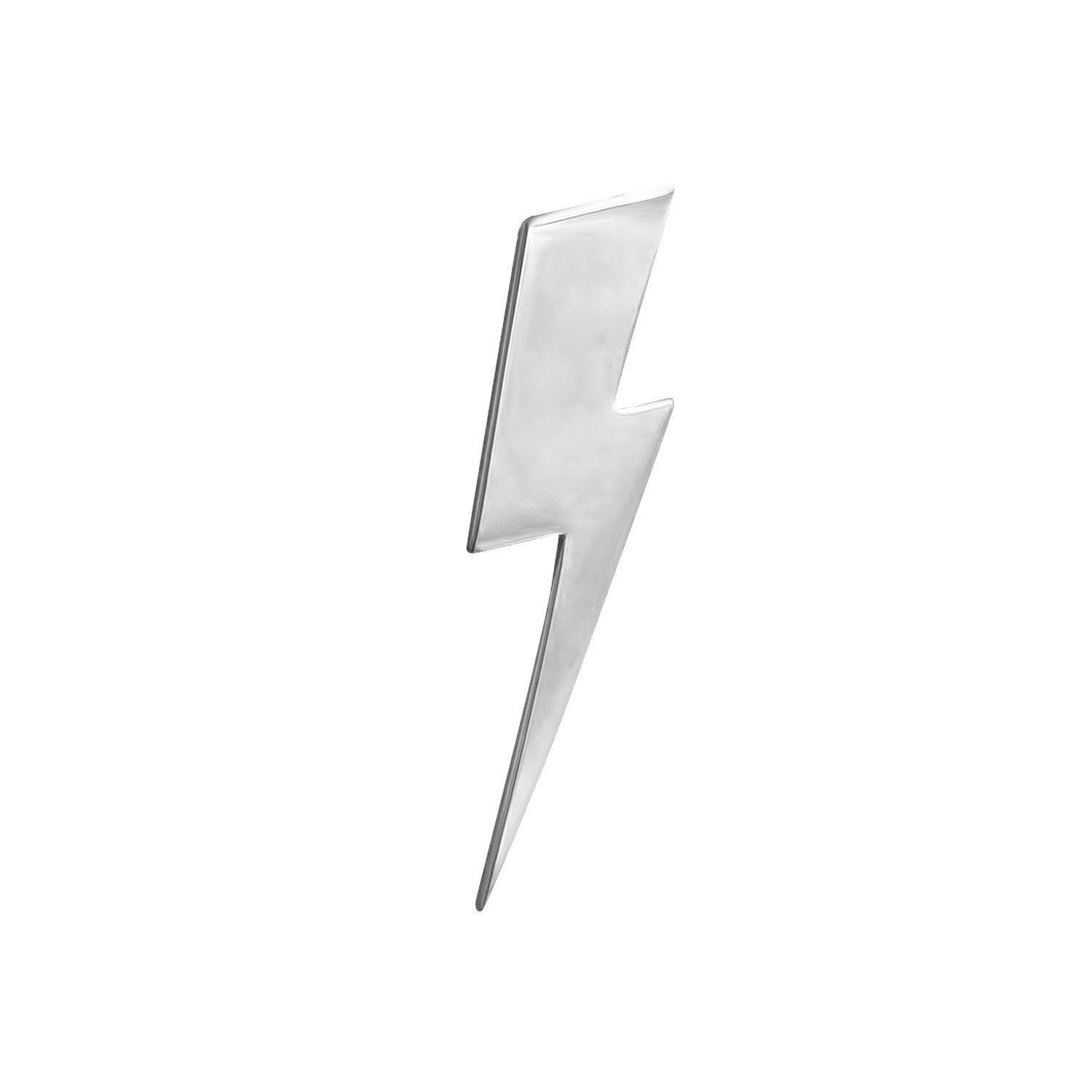 Silver Lightning Bolt Logo - Flat Top Lightning Bolt Lapel Pin in Sterling Silver - Edge Only