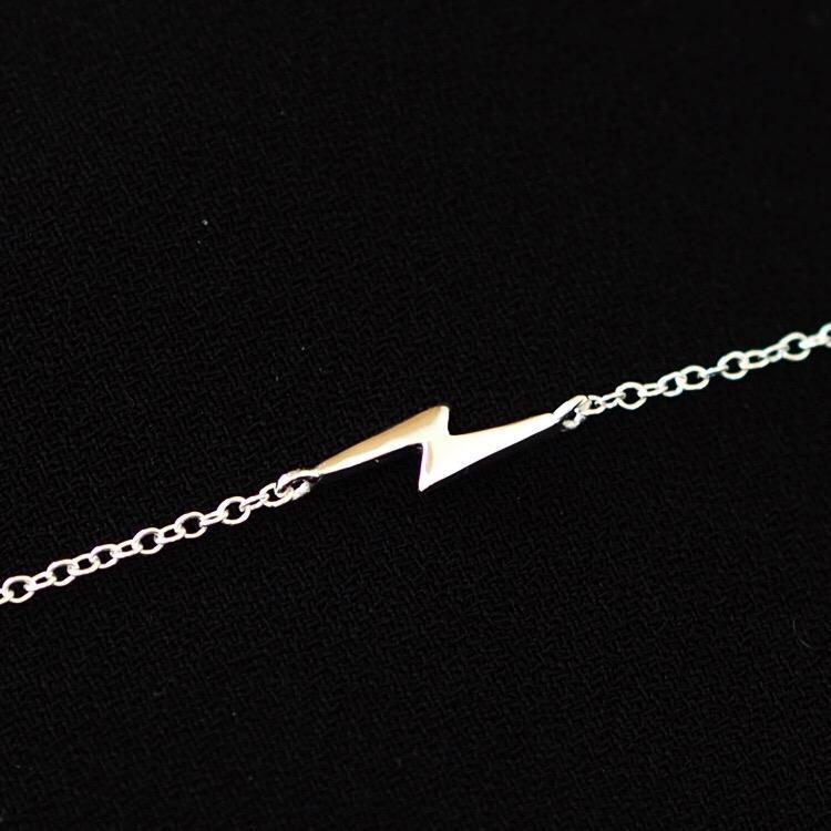 Silver Lightning Bolt Logo - Jax - Sterling Silver Lightning Bolt Bracelet – Druzy Dreams