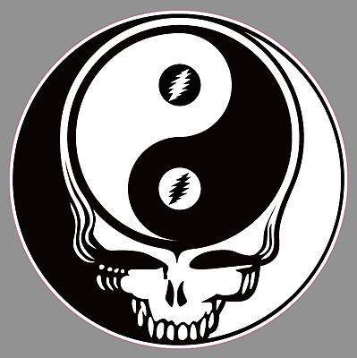 Grateful Dead Logo - GRATEFUL DEAD 6 Black and White Logo Premium Vinyl Sticker / Rock