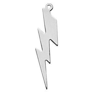 Silver Lightning Logo - SL379: Sterling Silver Lightning Bolt Charm - Halstead