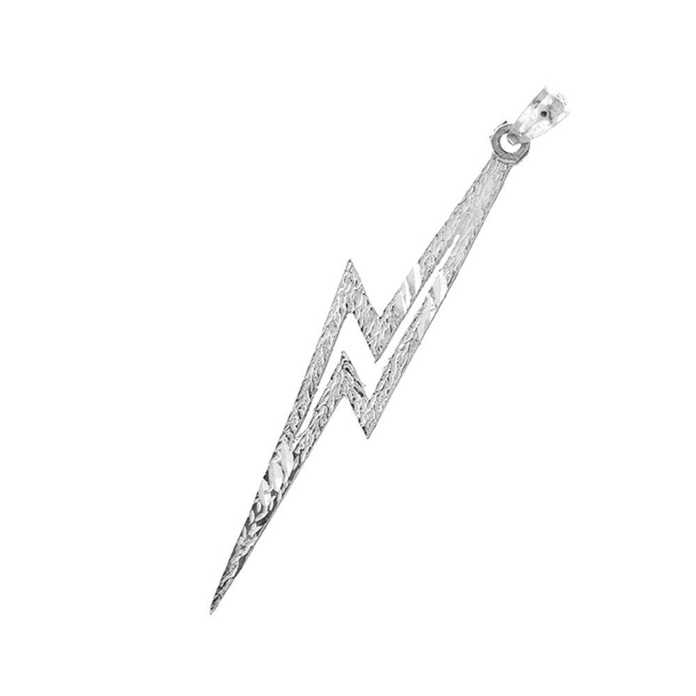 Silver Lightning Bolt Logo - Sterling Silver 925 Lightning Bolt Pendant. Sterling Silver