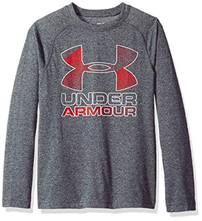 Amazon.com Big Logo - Amazon.com: Under Armour Boys' Hybrid Big Logo Long Sleeve Shirt ...