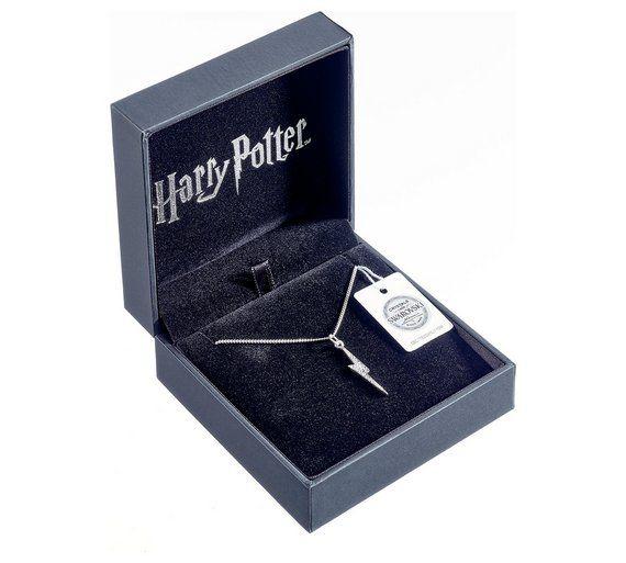 Silver Lightning Bolt Logo - Buy Harry Potter Sterling Silver Lightning Bolt Crystal Pendant | Ladies ...