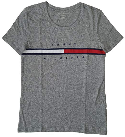 Amazon.com Big Logo - Tommy Hilfiger Women's Big Logo Line T Shirt: Clothing