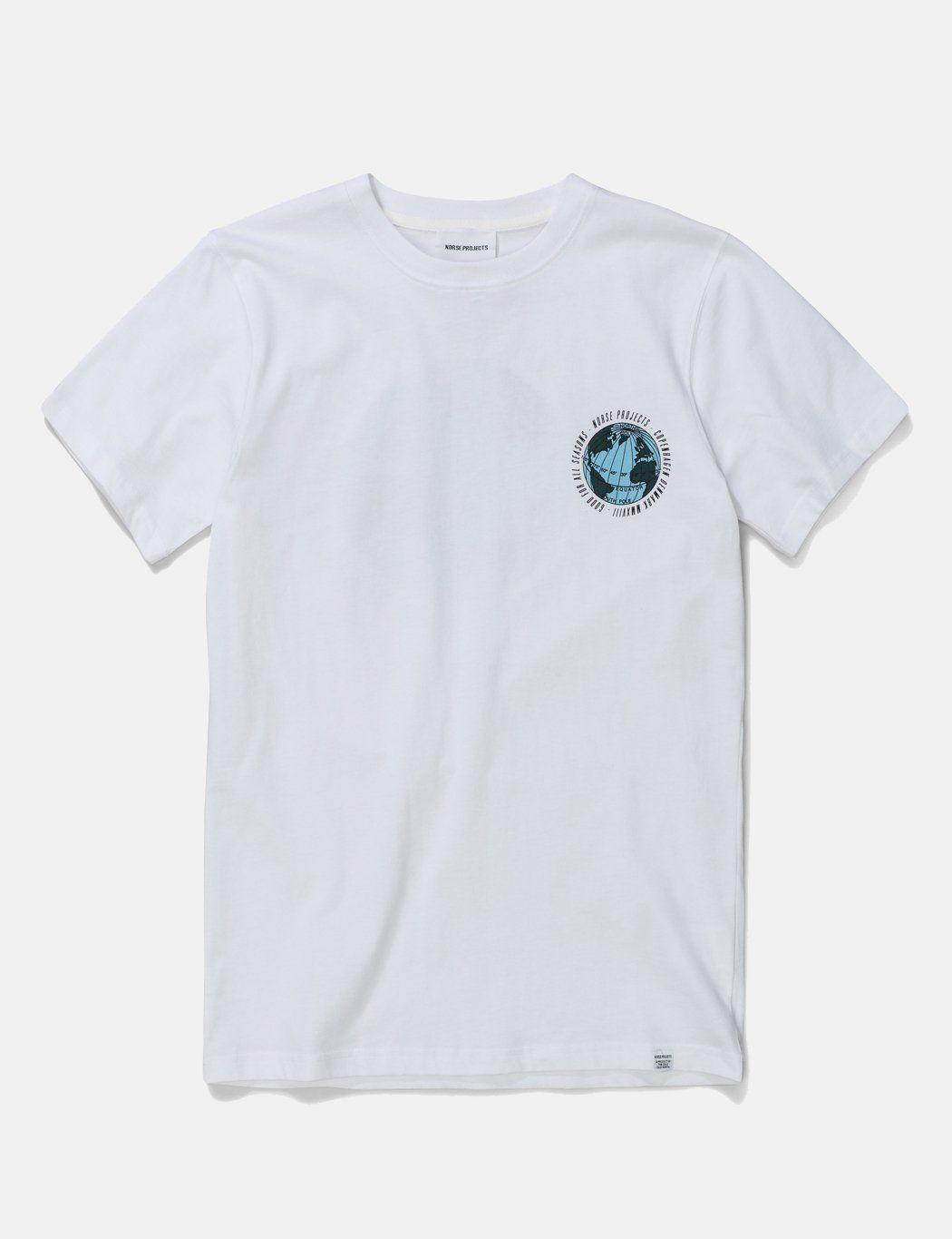 Grey Globe Logo - Norse Projects Niels Globe Logo T-Shirt - White | URBAN EXCESS.