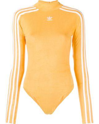 Yellow Striped Logo - Hot Sale: Adidas striped logo bodysuit - Yellow & Orange