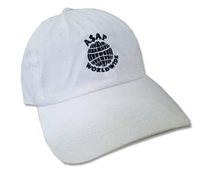 Grey Globe Logo - Amazon.com: ASAP Worldwide Globe Logo White Hat Cap A$AP Mob: Clothing