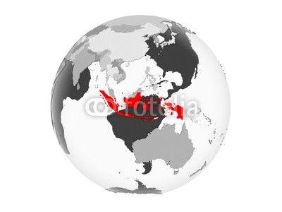 Grey Globe Logo - Indonesia on grey globe isolated | Buy Photos | AP Images | DetailView