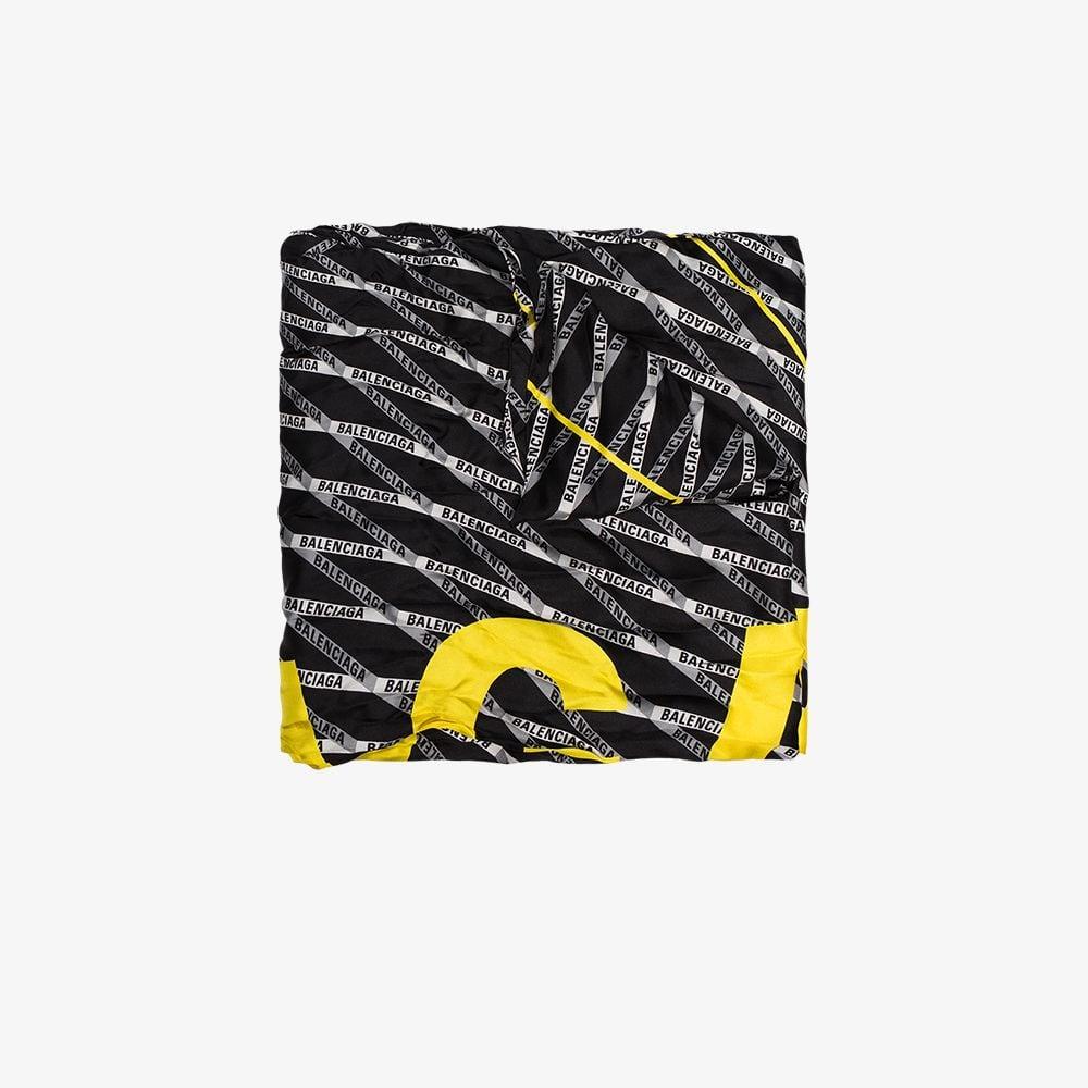 Yellow Striped Logo - Balenciaga striped yellow logo silk scarf | Browns