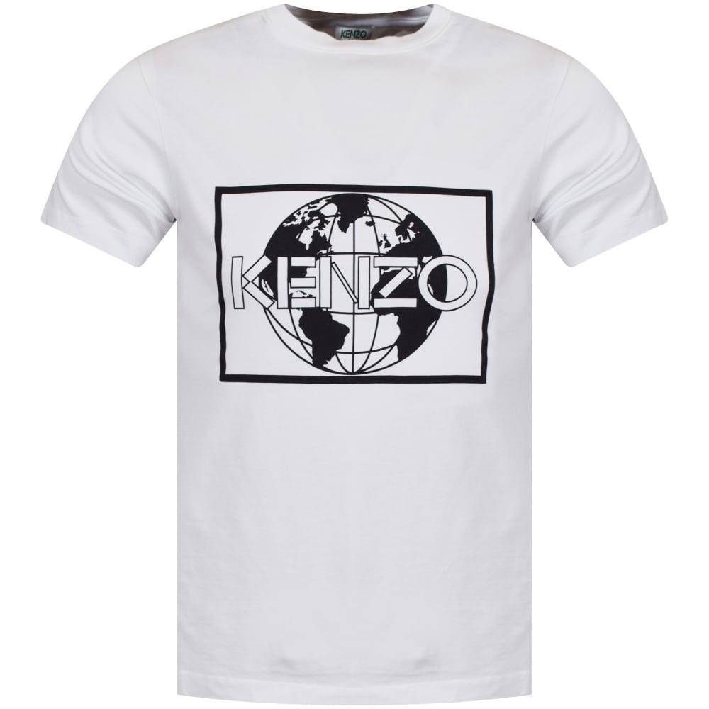 Grey Globe Logo - KENZO Kenzo White Globe Logo T Shirt From Brother2Brother UK