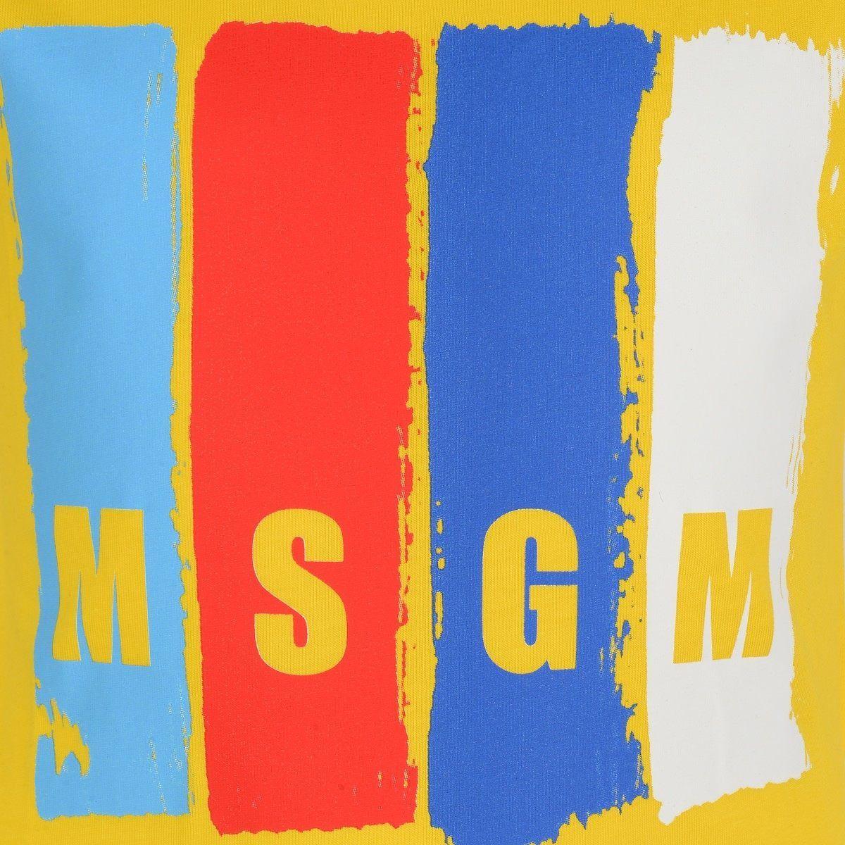 Yellow Striped Logo - MSGM Boys Yellow Striped Logo Top
