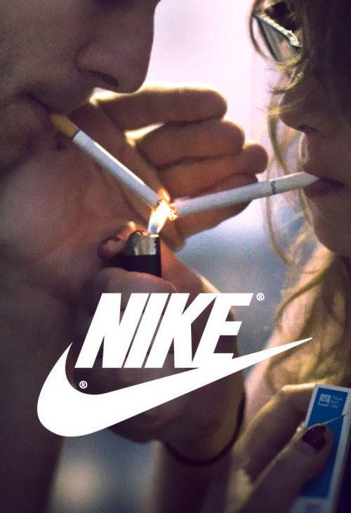 Smoke Nike Logo - Nike logo appropriated for Tumblr users' DIY adverts | n i k e | Nike