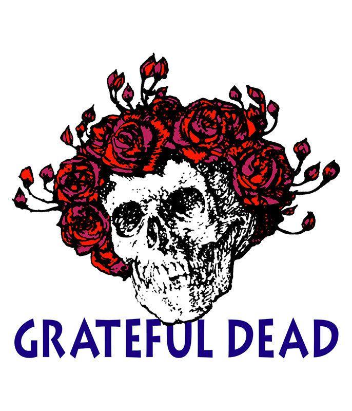 Skull Grateful Dead Logo - Grateful Dead GD Skull and Roses Logo Sticker Liquid Blue