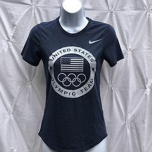 Smoke Nike Logo - NIKE US Olympic Team Dri Fit Women's T Shirt Gun Smoke Size Xtra
