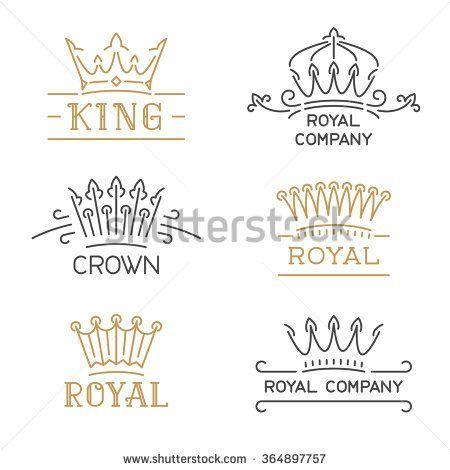 What Restaurant Has a Gold Crown Logo - Crown logo set. Luxury crown in trendy line style. Vector ...
