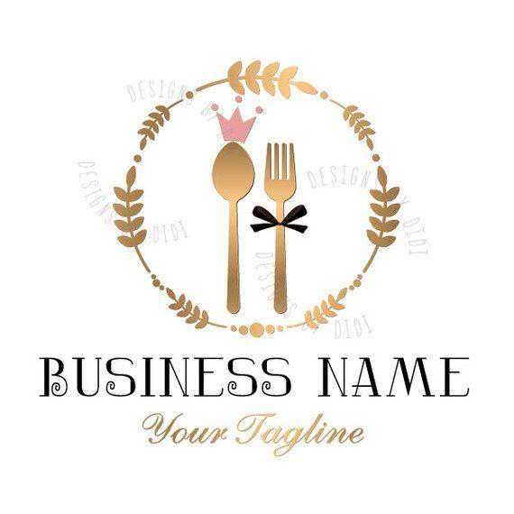 What Restaurant Has a Gold Crown Logo - Custom logo design pink gold cooking logo crown spoon logo | Etsy