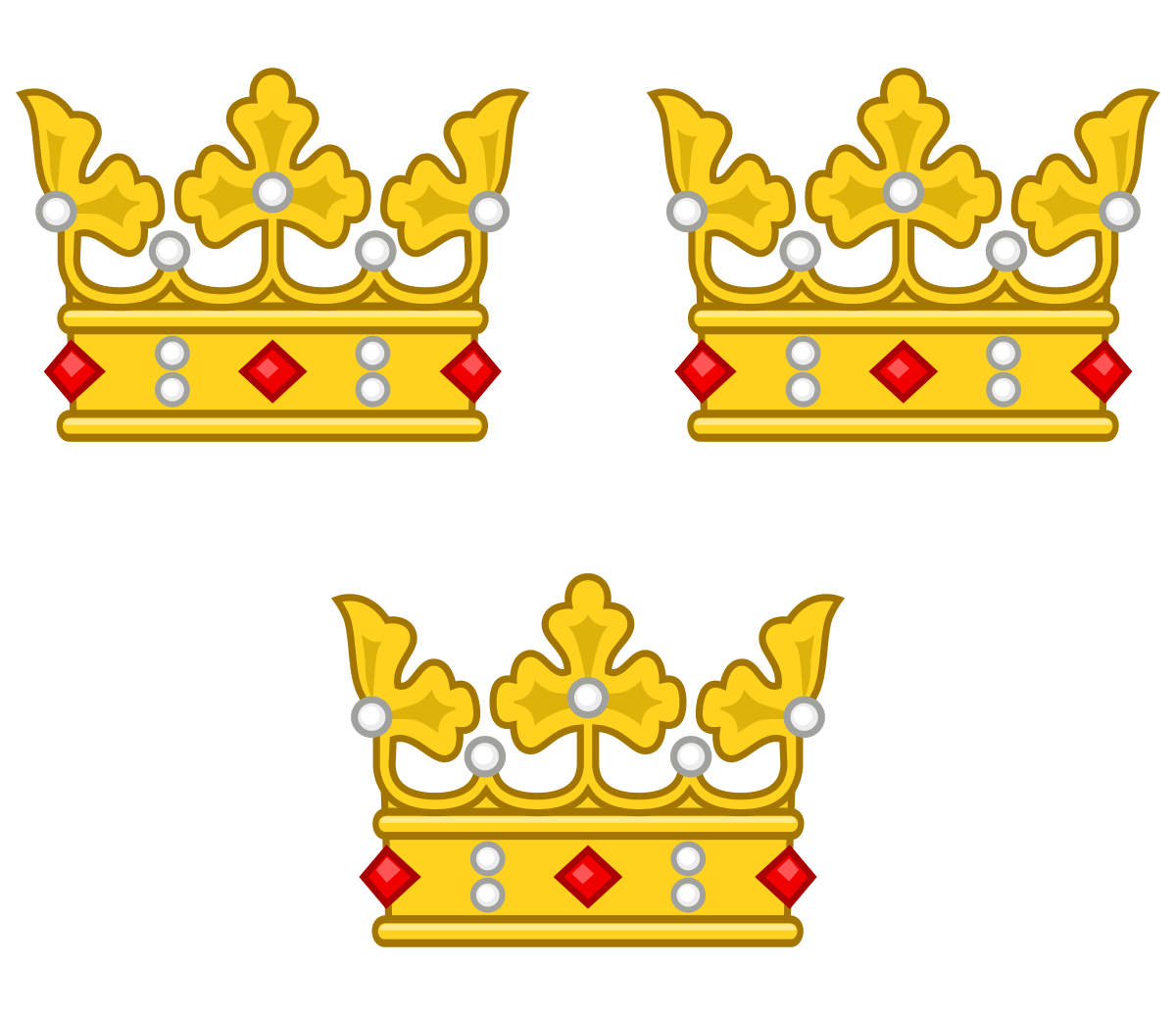 Yellow 5 Point Crown Logo - Three Crowns