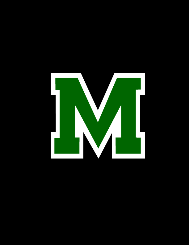 White and Green Block Logo - Green m Logos