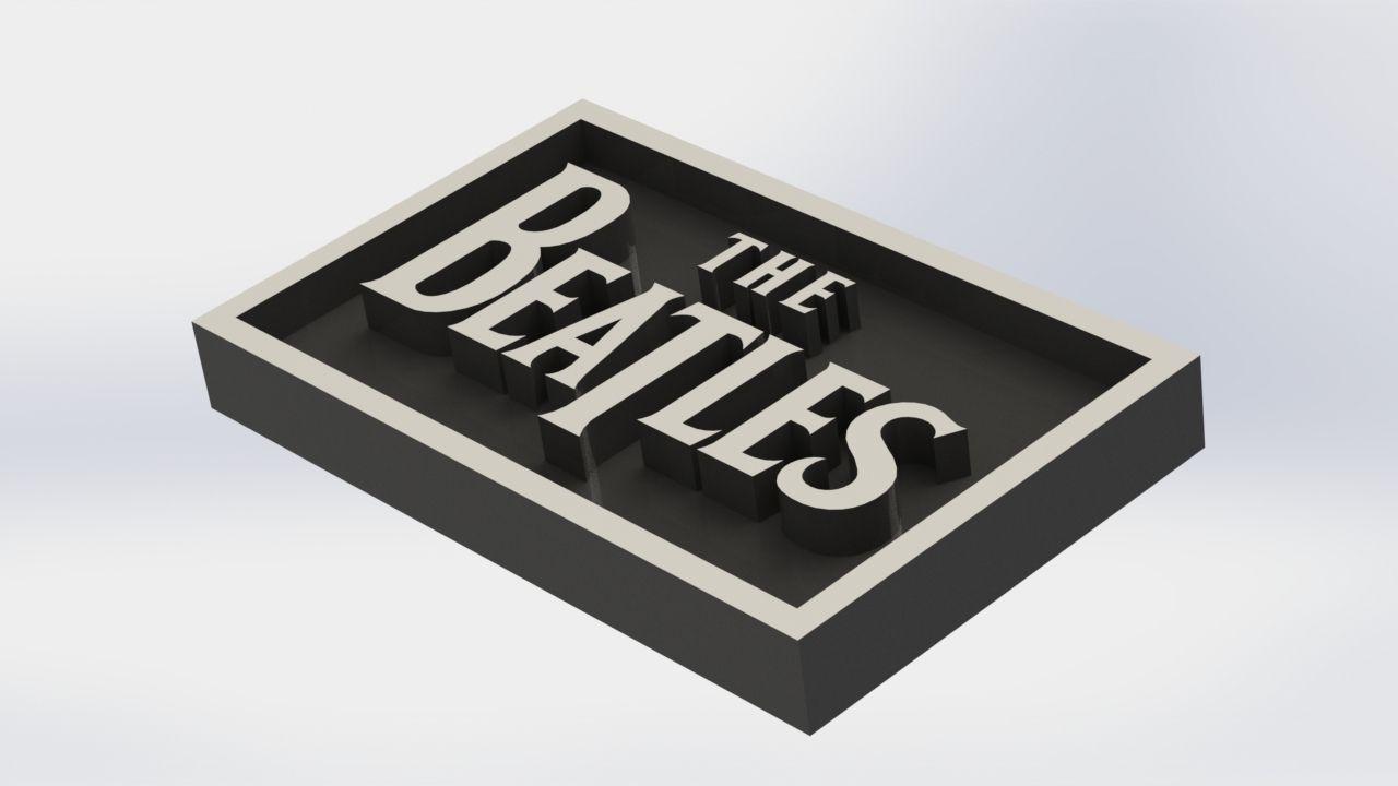 3D Rectangle Logo - 3D Printed Beatles Logo Plaque Rectangle
