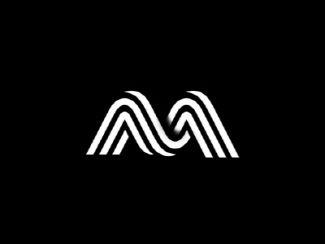 Black M Logo - M line art typography logo design, m monogram log design s