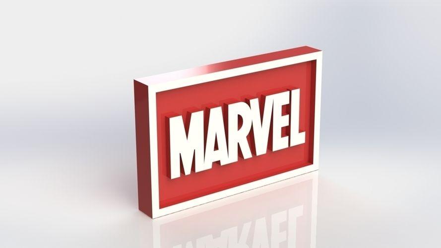 3D Rectangle Logo - 3D Printed Marvel Logo Plaque Rectangle