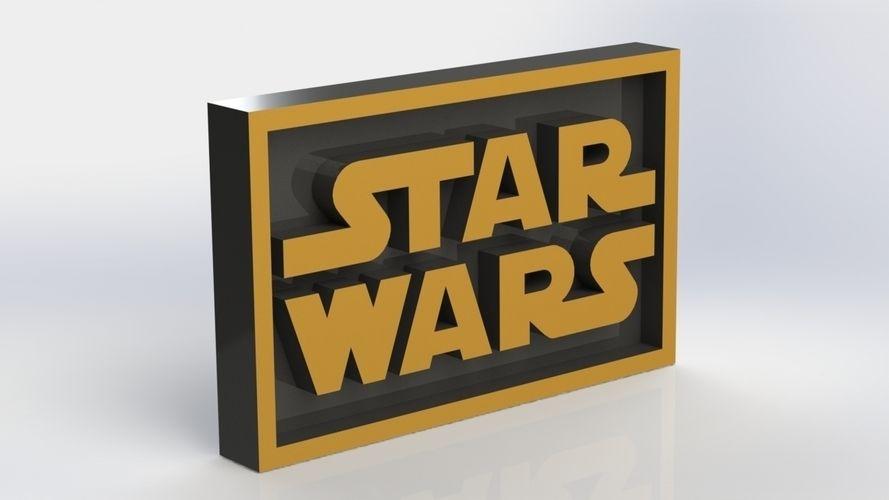 3D Rectangle Logo - 3D Printed Star Wars Logo Plaque Rectangle by Taiced3D | Pinshape