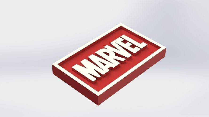 3D Rectangle Logo - 3D Printed Marvel Logo Plaque Rectangle