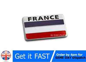 3D Rectangle Logo - NEW 3D Aluminum France Car Flag Rectangle Chrome Emblem