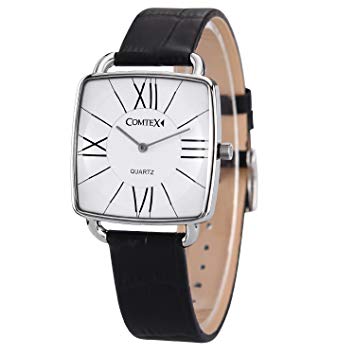 Read White Square Logo - Amazon.com: Comtex Men's Watches Square Big Number Easy to Read ...
