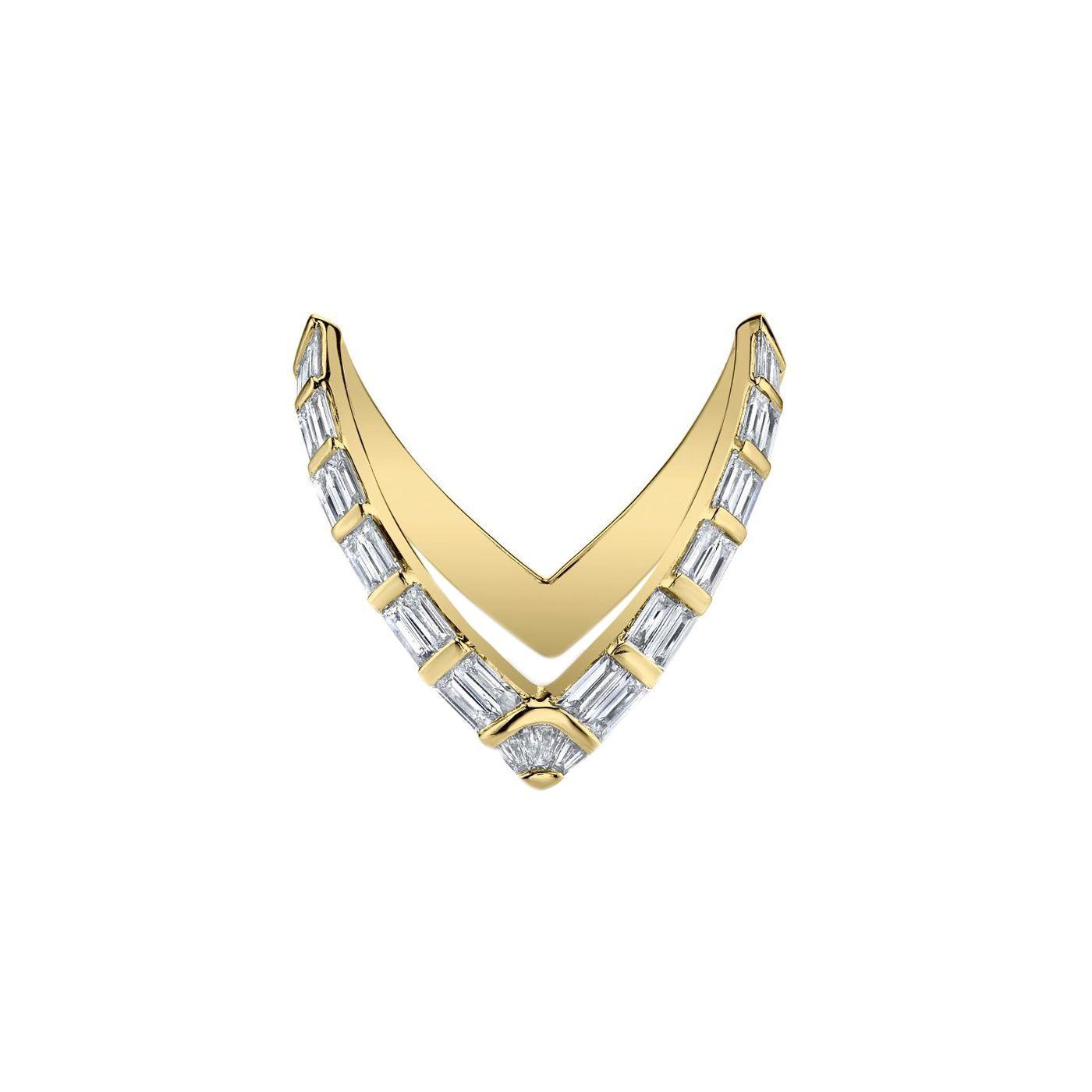 Diamond V Logo - Anita Ko 18k Gold Baguette Diamond V Ring