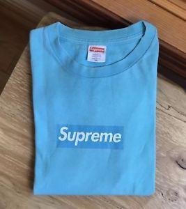 Supreme Sky Logo - 100% authentic Supreme Baby Blue Box Logo Tee XL sky teal marble ...