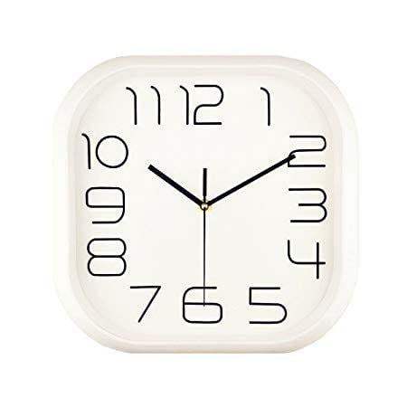 Read White Square Logo - Fox inch Large Decorative Square Silent Wall Clock, Novelty