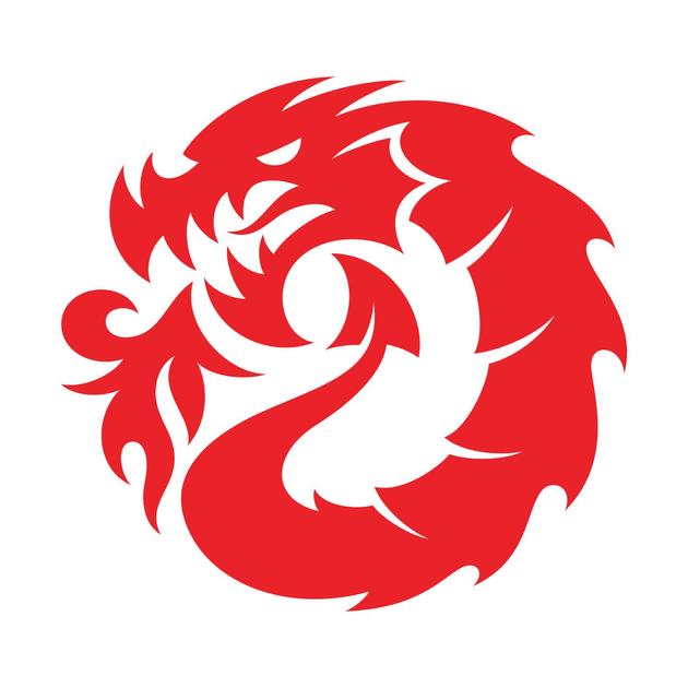 Red Dragon Logo - Dragon Logo Large Die Cut Sticker
