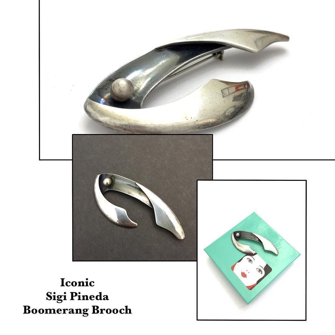 Silver Boomerang Logo - Sigi Pineda Sterling Silver Boomerang Brooch Iconic Design Boomerang ...