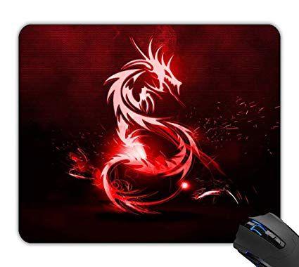 Red Dragon Logo - AntoinetteqrEE Mouse Pad Red Dragon Logo Rubber Mousepad Gaming