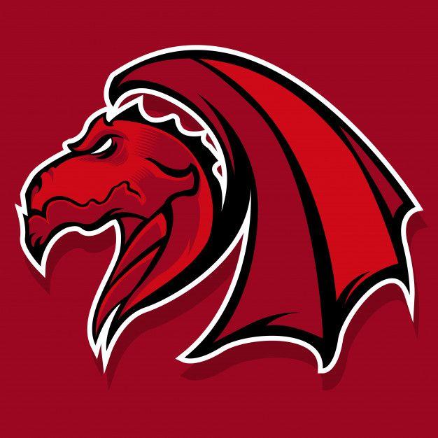 Red Dragon Logo - Red dragon mascot logo Vector | Premium Download