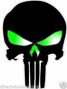 White and Green Eye Logo - Punisher Skull Vinyl Decal Sticker Hood Vehicle Window Logo Off Road ...