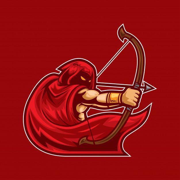 Red Archer Logo - Archer warrior logo mascot Vector | Premium Download