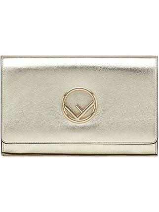 Gold Fendi Logo - Fendi Gold Logo Leather Wallet Bag $890 SS19 Online