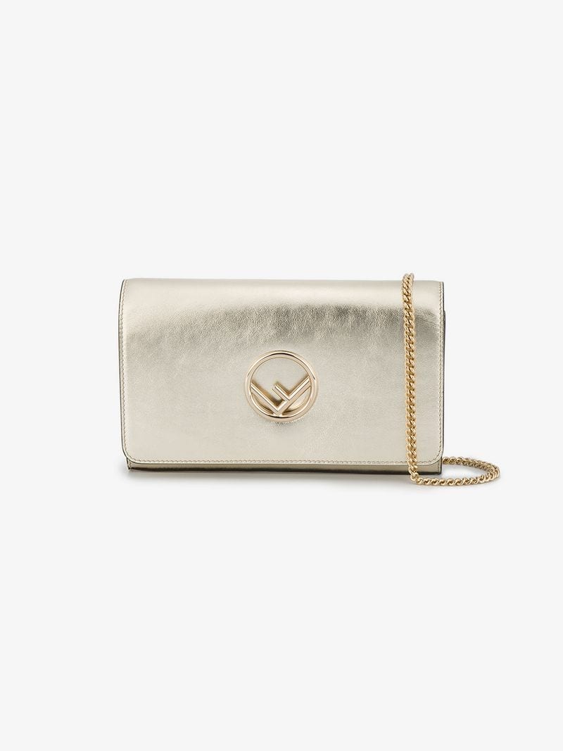 Gold Fendi Logo - Fendi Gold Logo Leather Wallet Bag. Satchels & Cross Body Bags