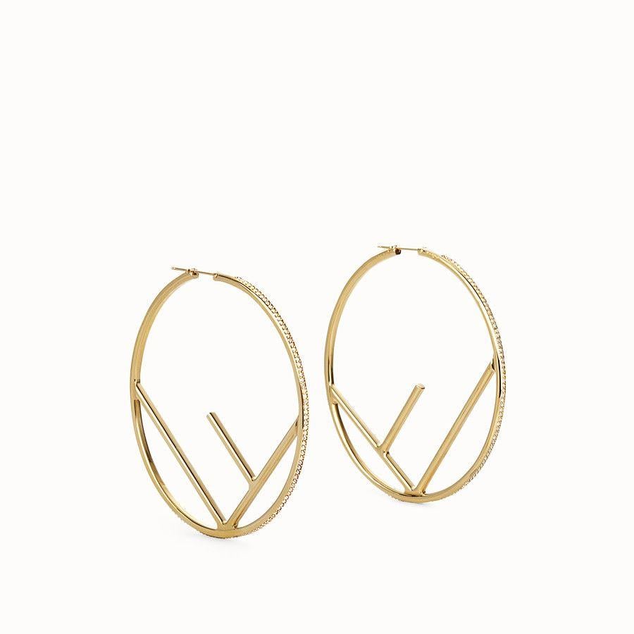 Gold Fendi Logo - Gold-color earrings - F IS FENDI EARRINGS | Fendi