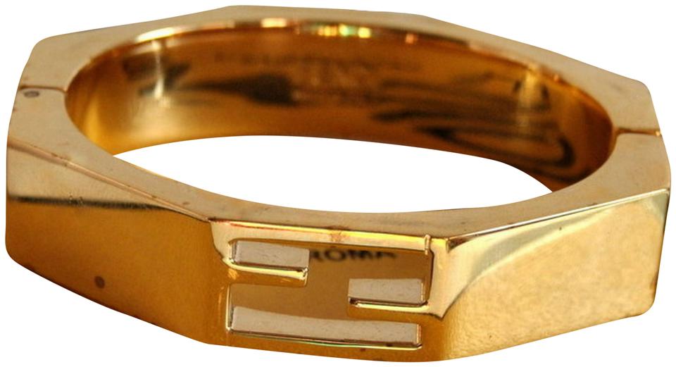 Gold Fendi Logo - Fendi Gold Cuff Baguette F F Logo Bracelet - Tradesy