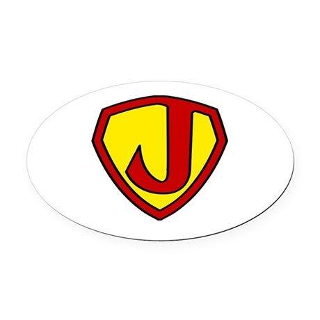 Super J Logo - Super J Logo Costume 05 Oval Car Magnet by listing-store-24393149