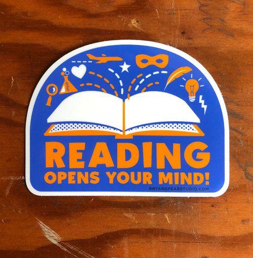 Orange and Blue Spear Logo - Reading Sticker — Bryan Spear