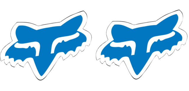Blue Fox Head Logo - Fox Racing Pair of Sticker Decal Foxhead Sticker 7 Inch Blue 14901 ...